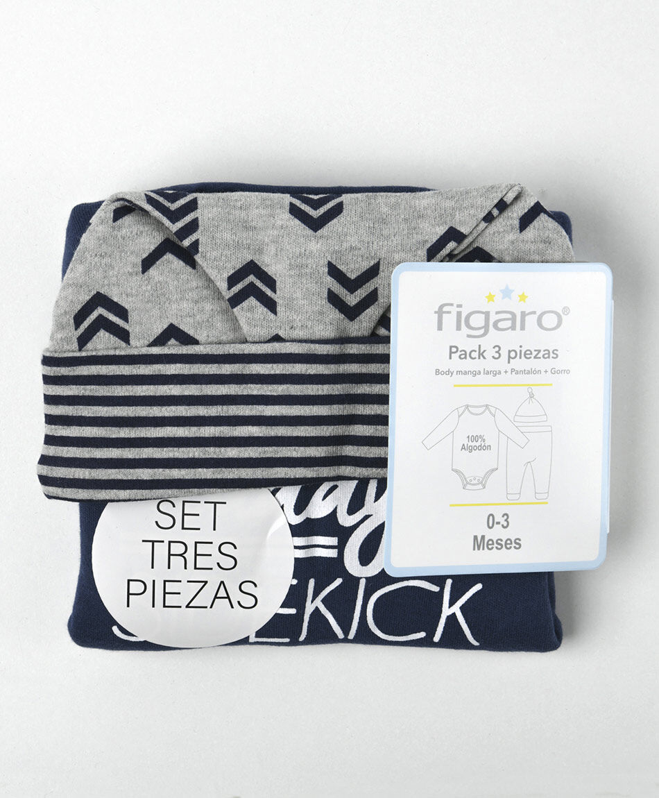 Pack 3 piezas beb&eacute; azul