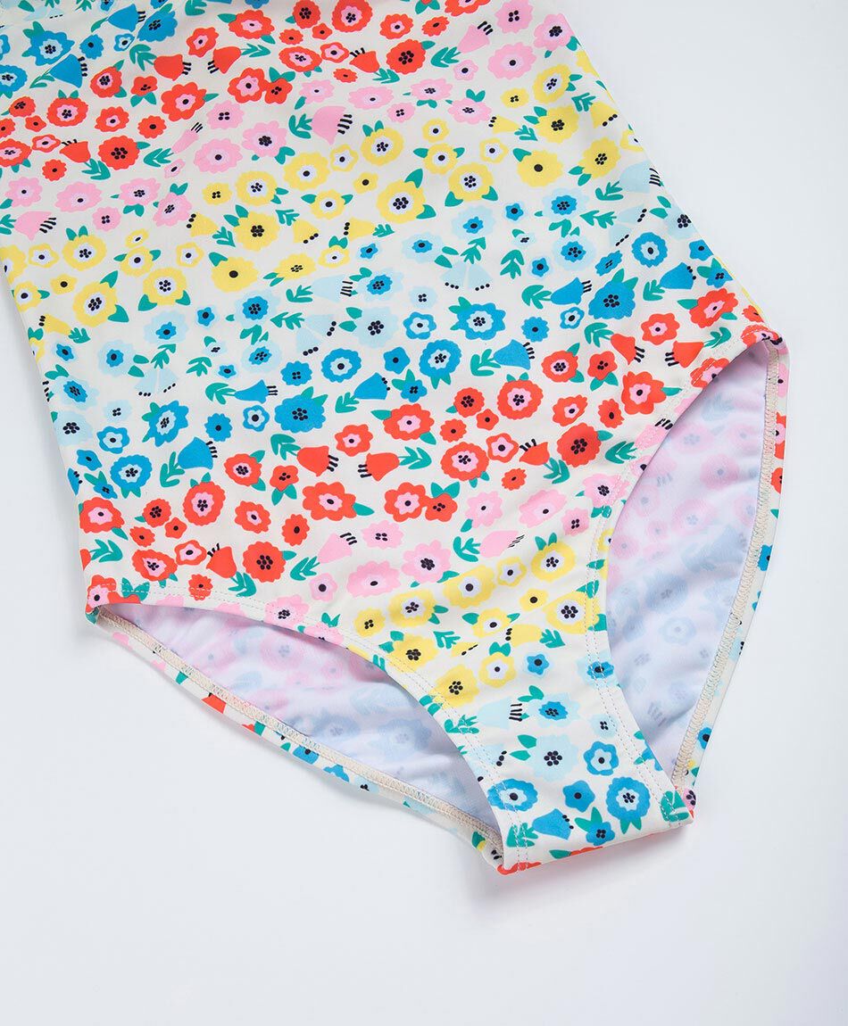 Traje de ba&ntilde;o ni&ntilde;a floreado