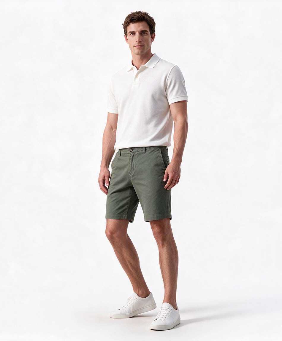 Short hombre jacquard verde