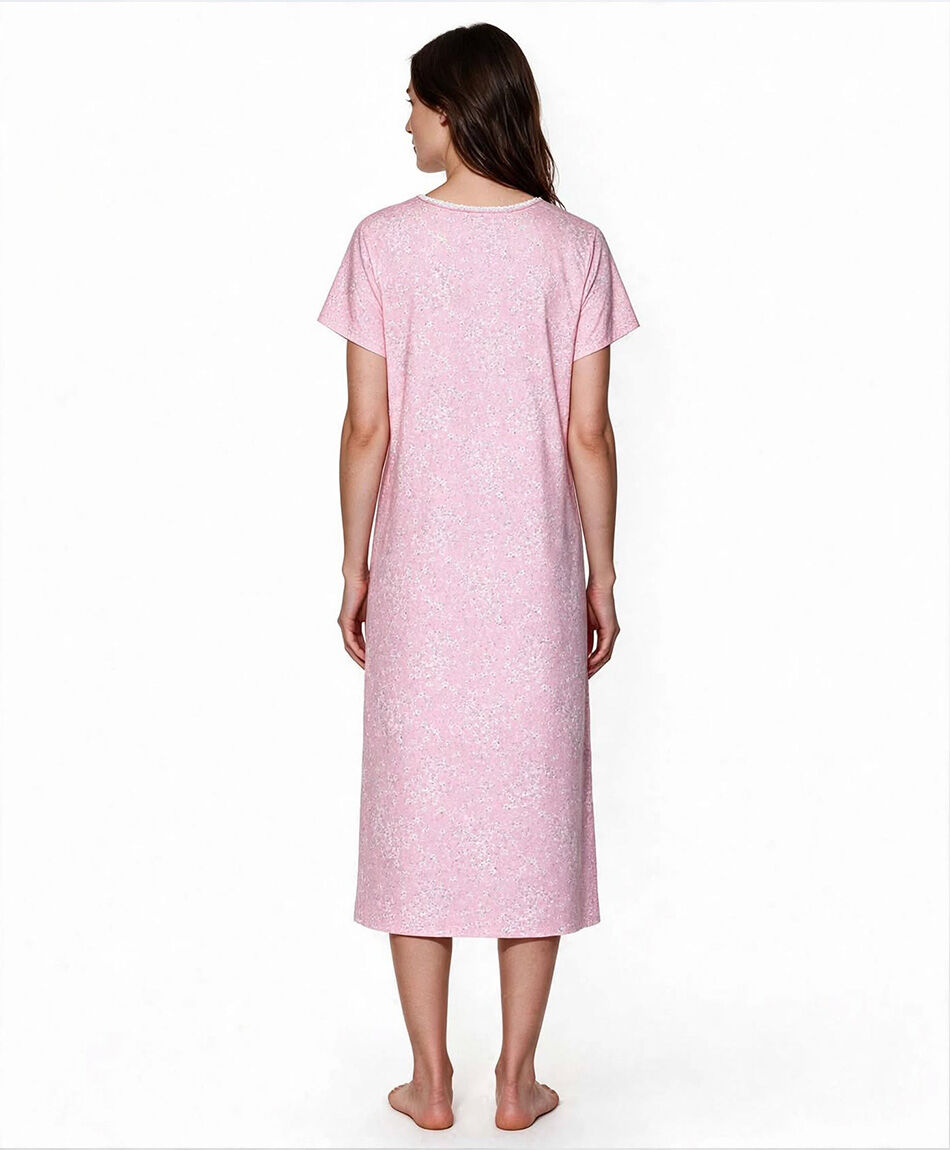 Camison mujer floreada encaje rosado