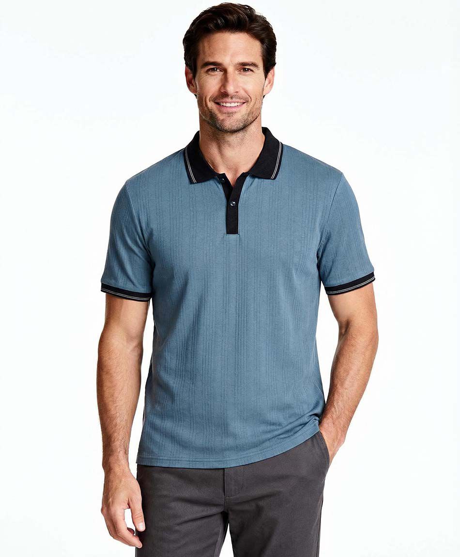 Remera hombre cuello polo blue