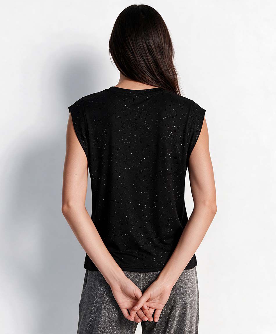 Remera mujer puntos plata