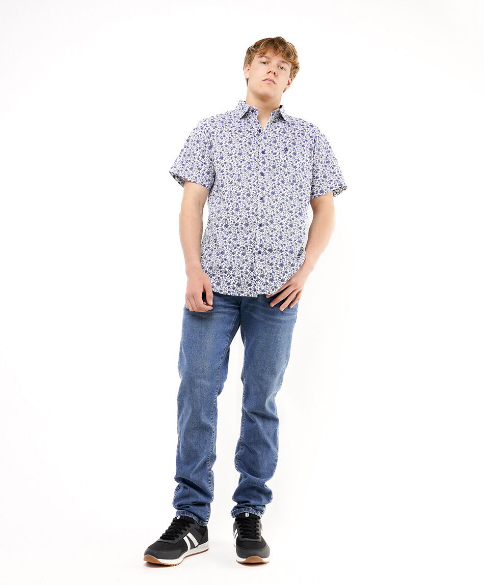 Camisa hombre estampado bicilcetas