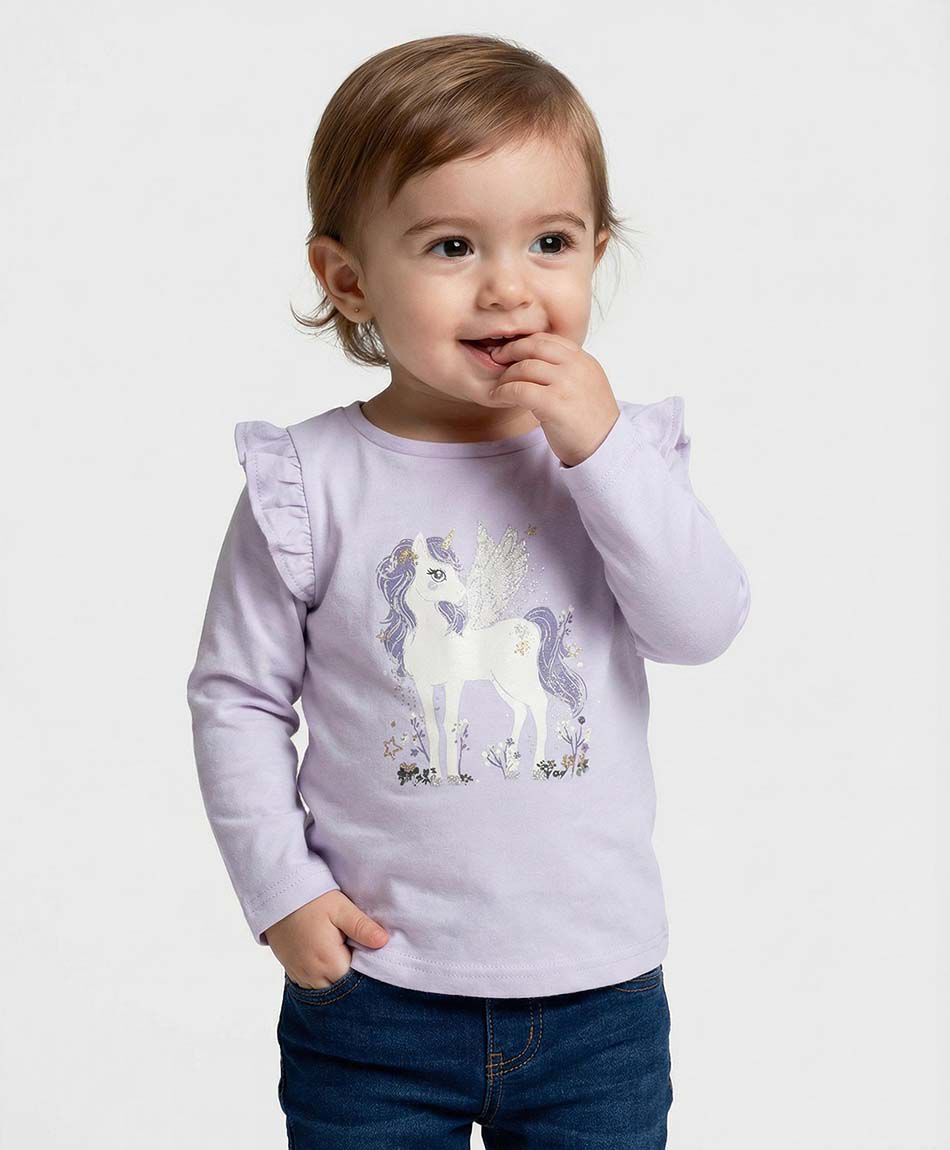Remera beb&eacute; estampado unicornio