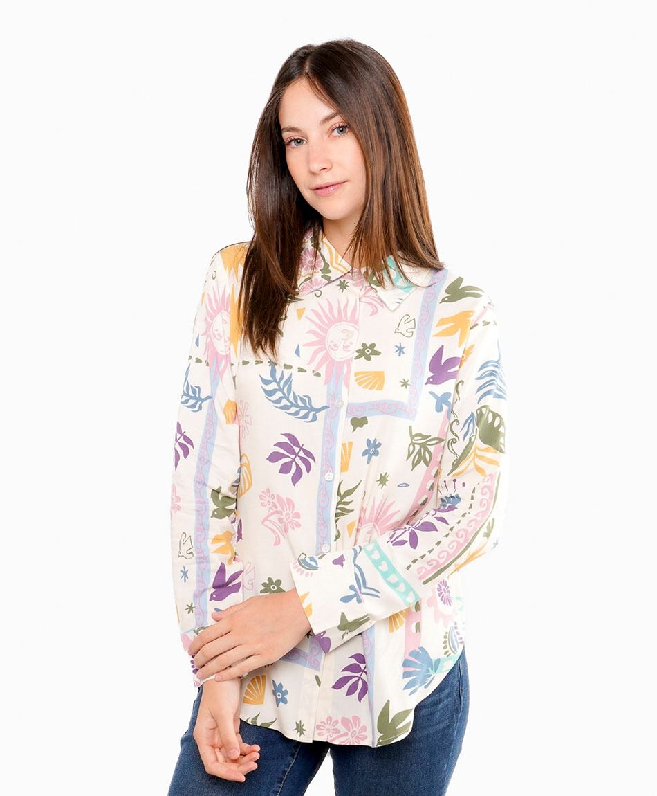 Camisa mujer estampado art&iacute;stico