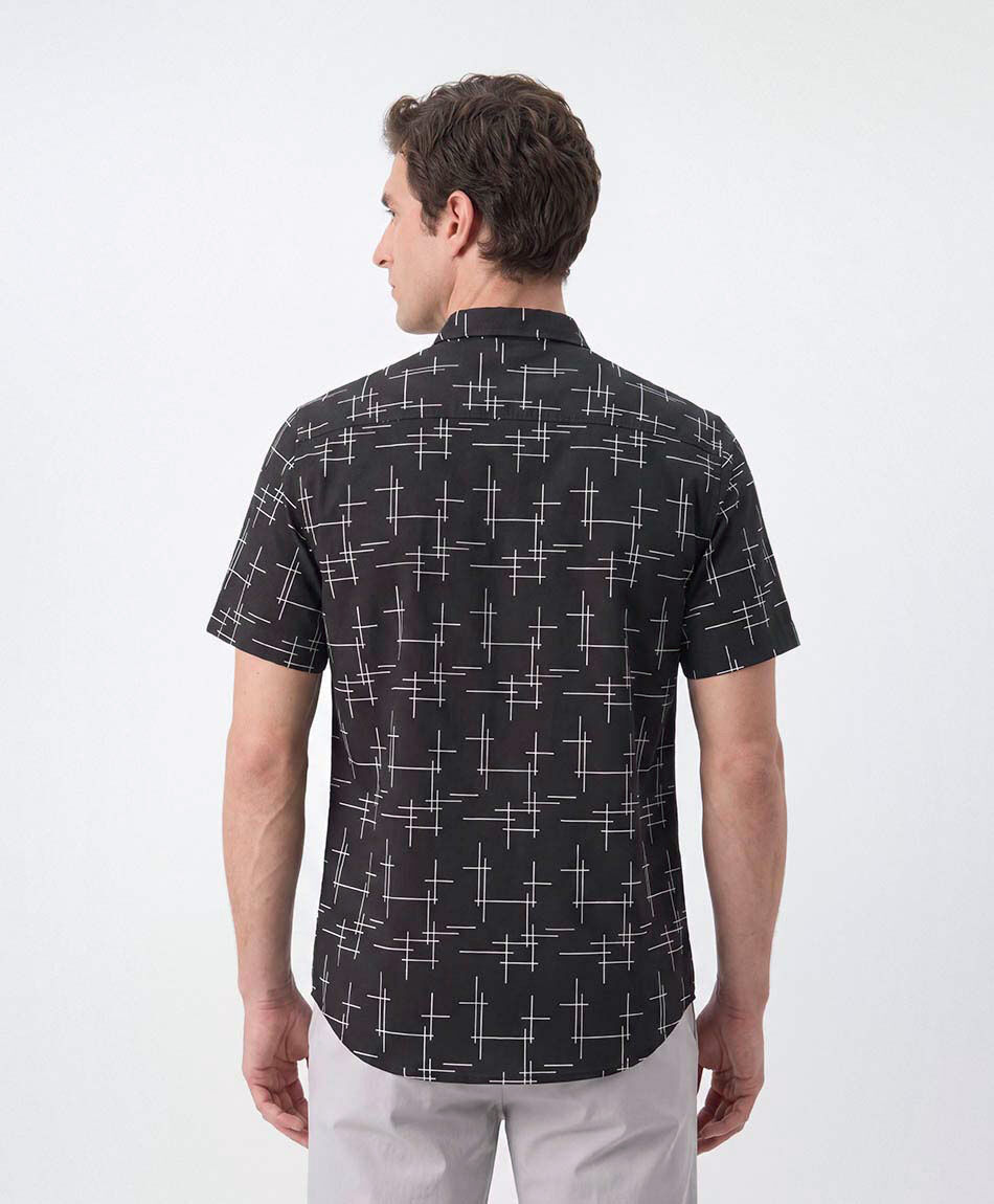 Camisa hombre l&iacute;neas mix