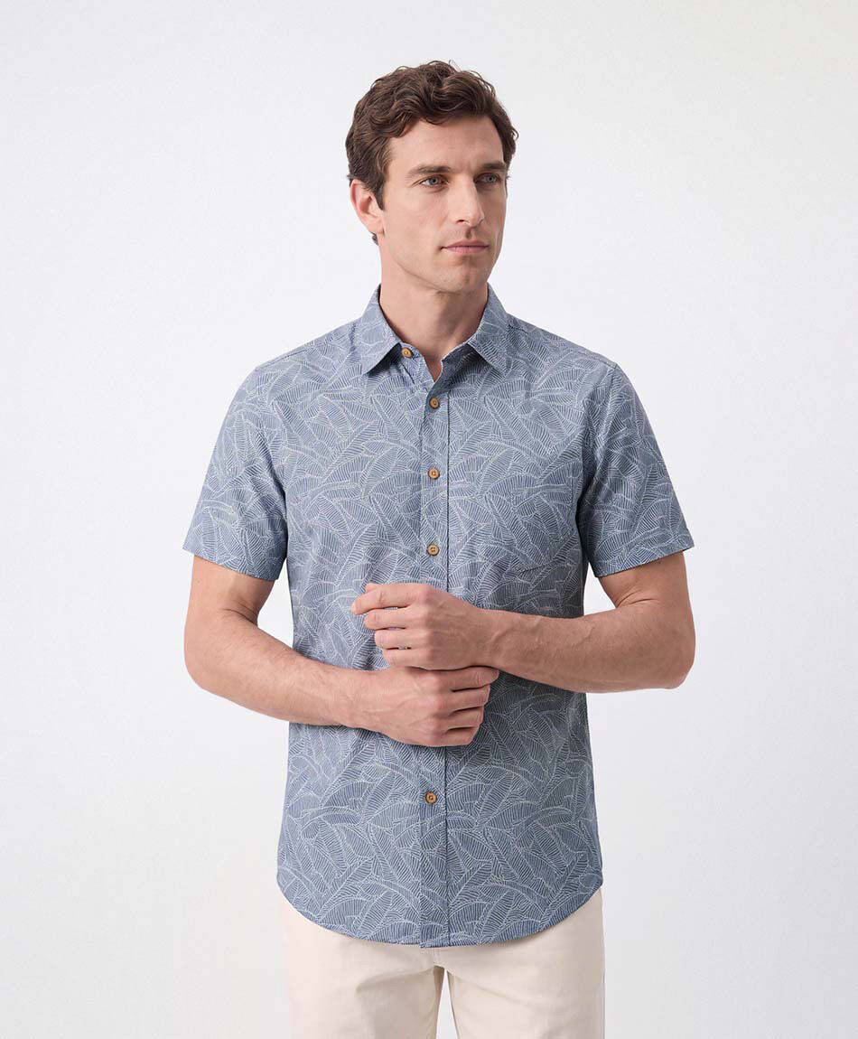 Camisa hombre hojas