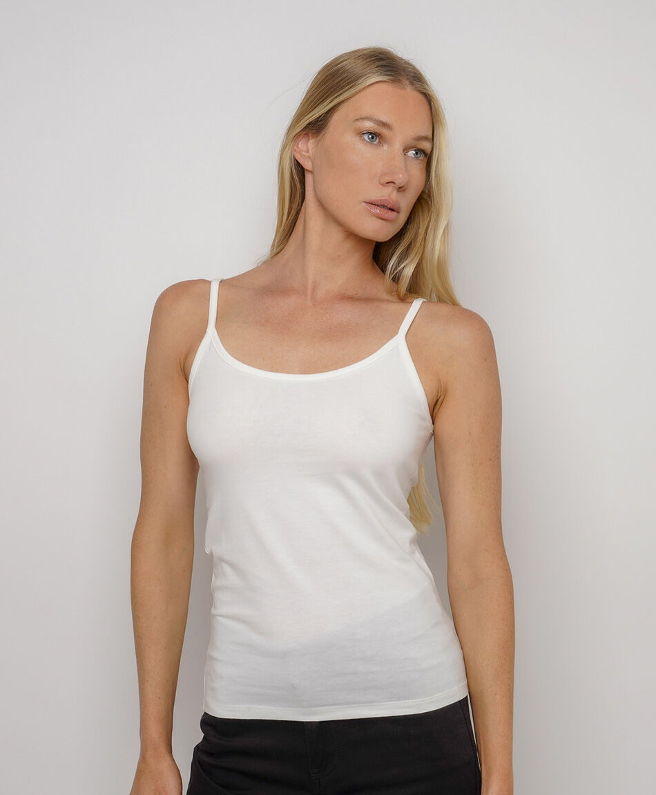 Remera mujer b&aacute;sica pabilo blanca