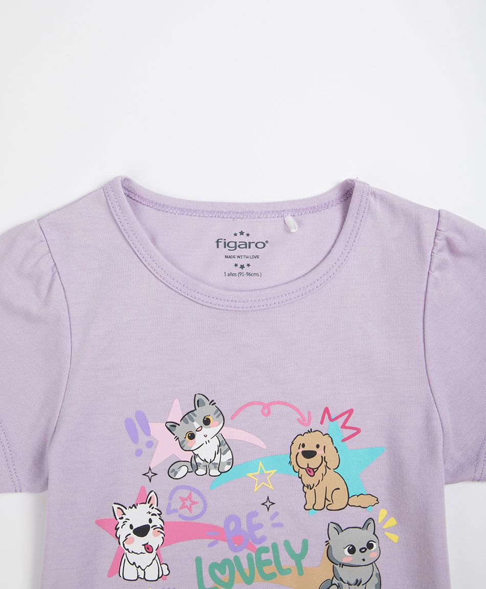 Remera beb&eacute; gatos y perros