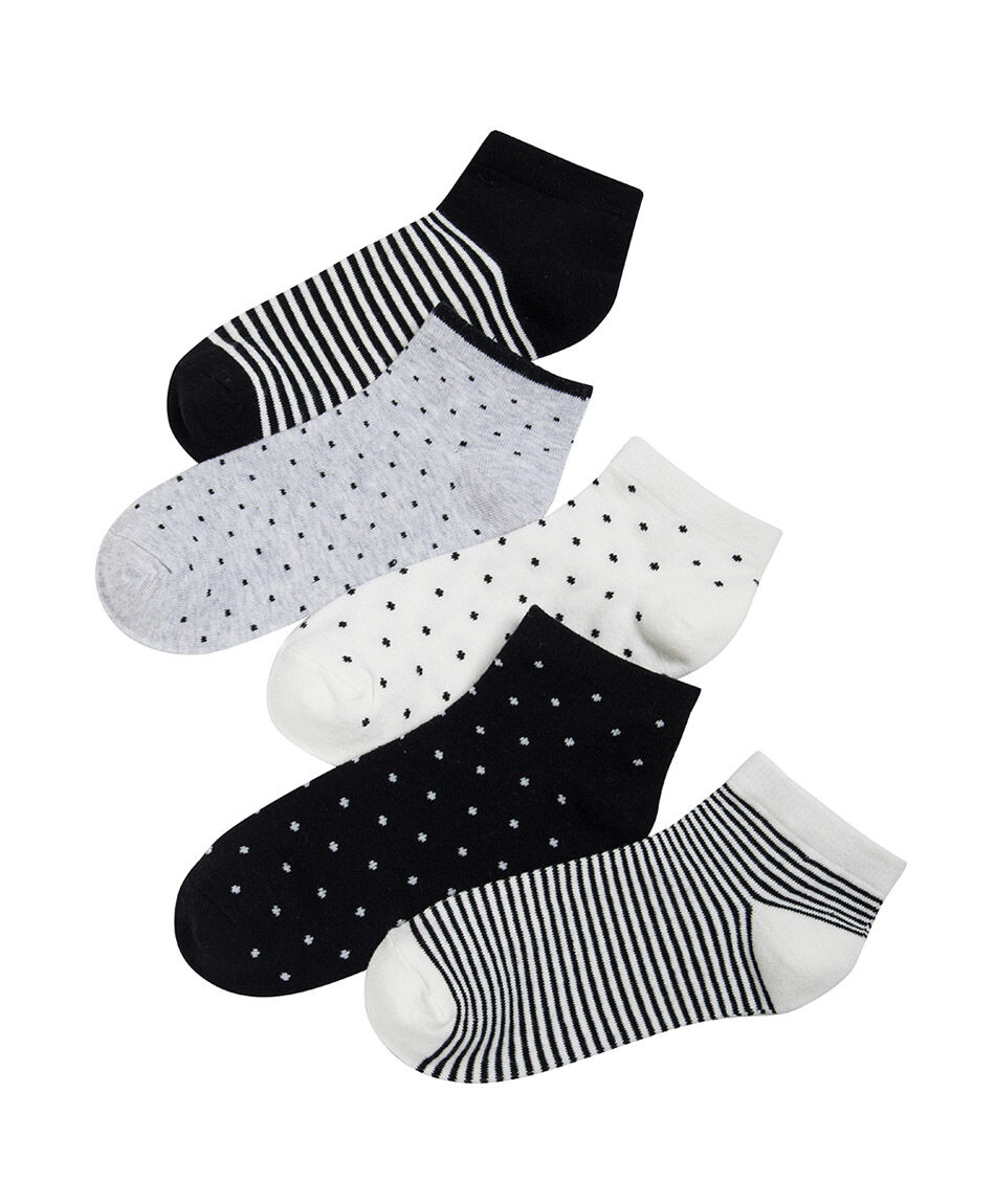 Pack 5 medias mujer cortos puntitos