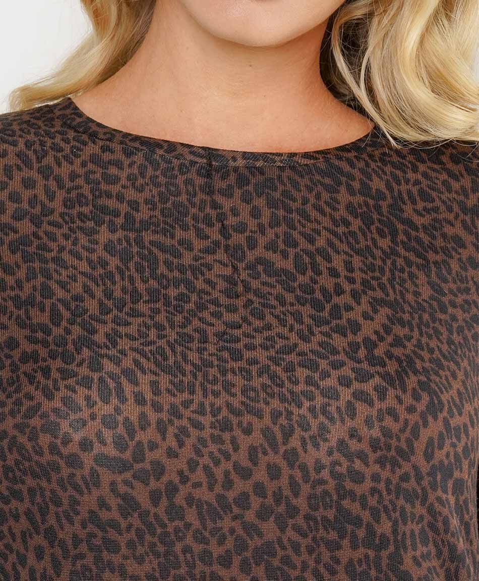 Vestido mujer animal print manga larga