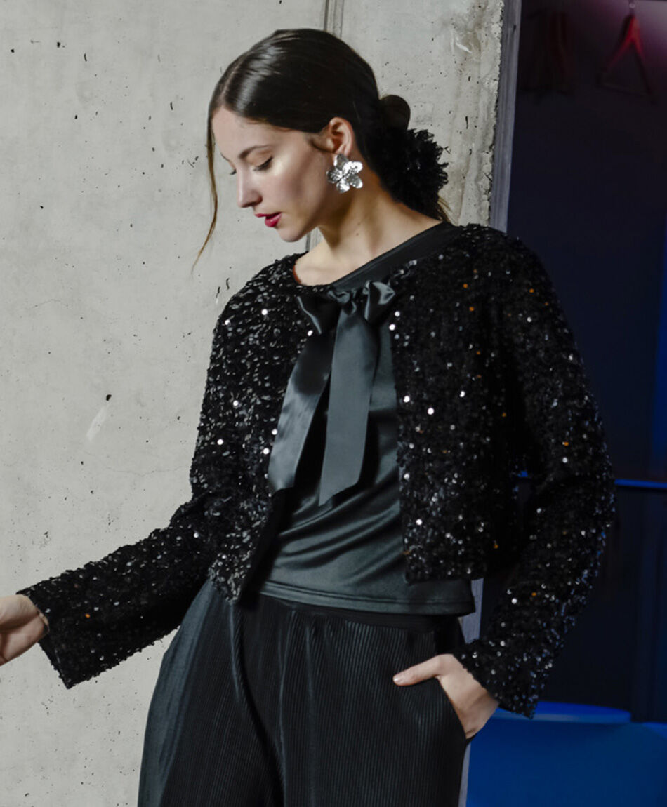 Campera mujer lazo elegante