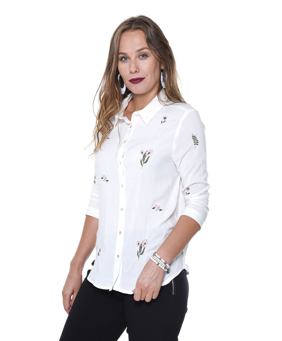 Blusa bordado flores