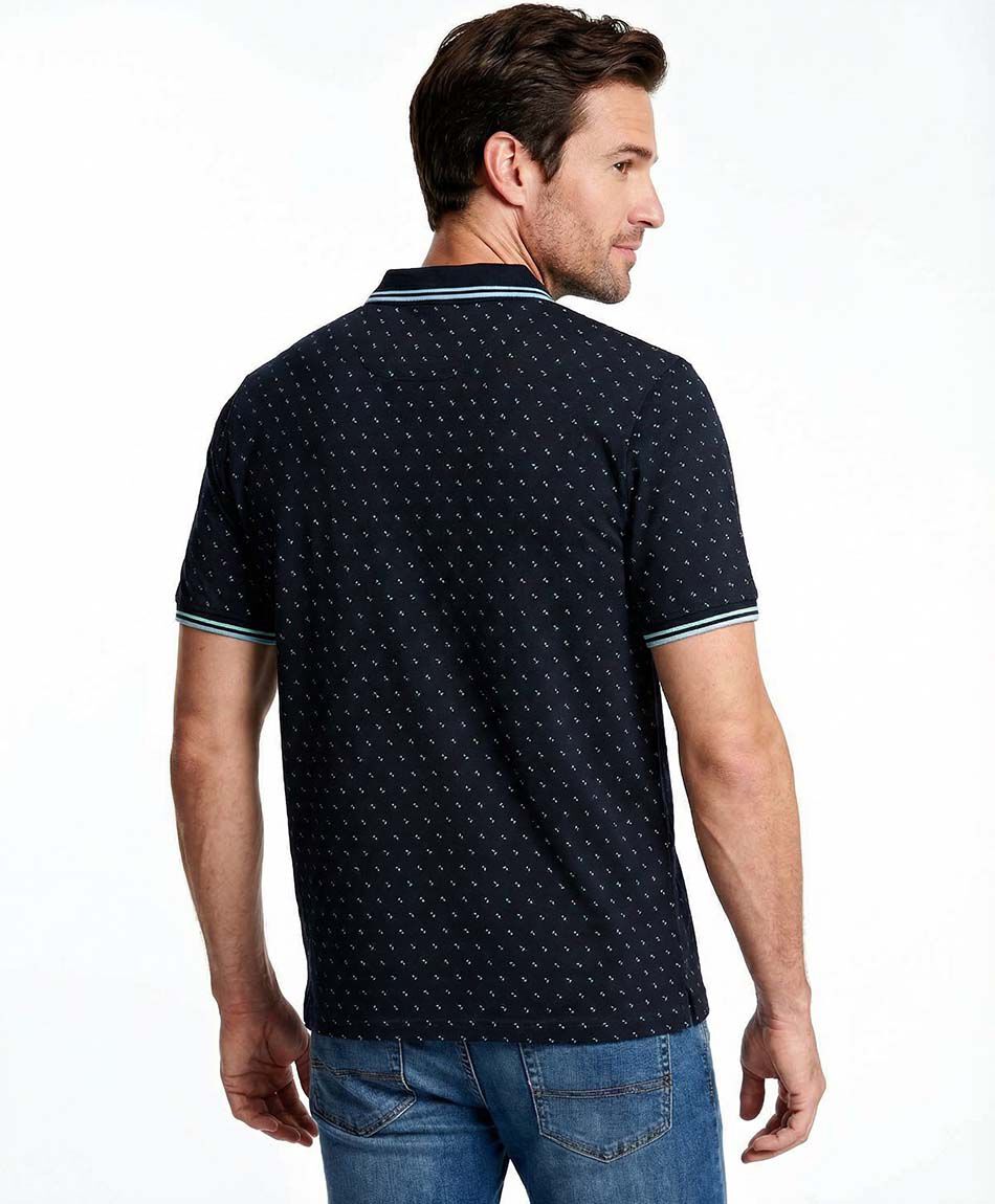 Remera hombre cuello polo linea celeste