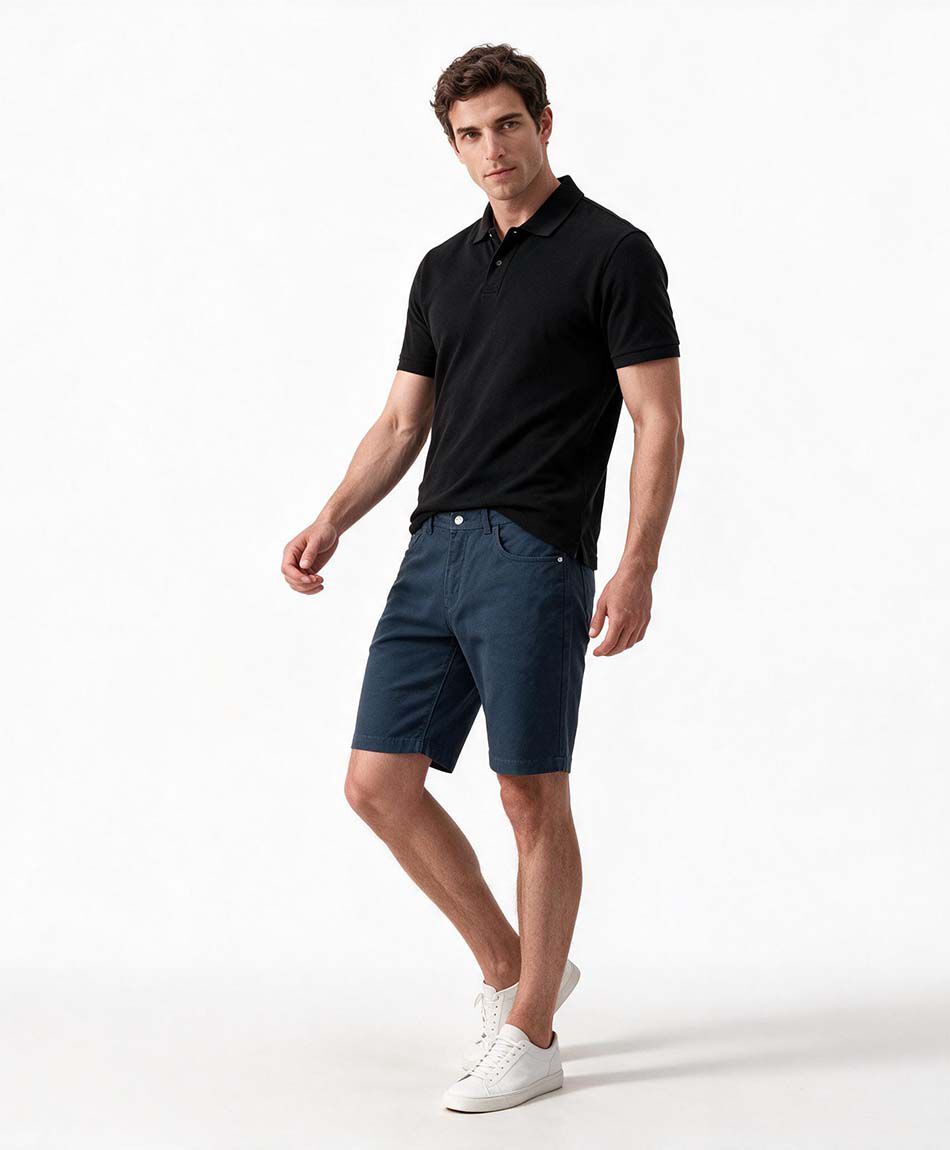 Short hombre jacquard azul