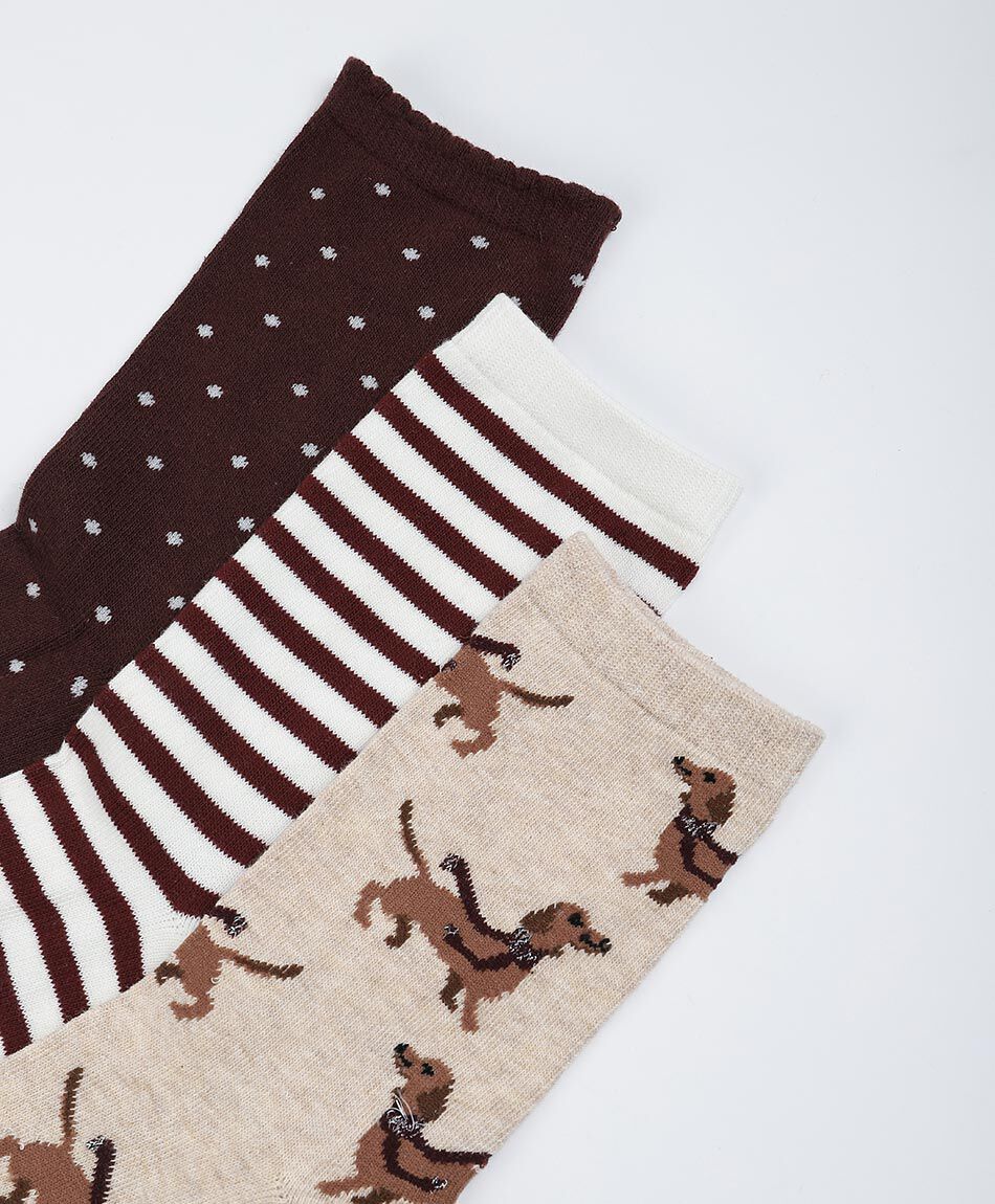 Pack 3 medias mujer medium brown