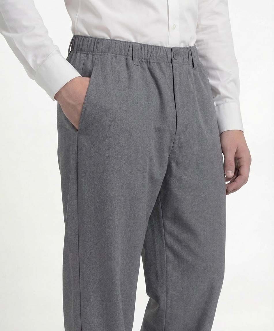 Pantal&oacute;n escolar elasticado gris