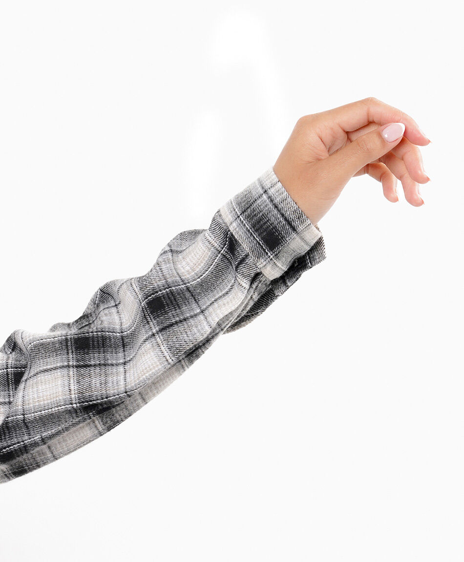 Camisa mujer escoc&eacute;s cuadros negros