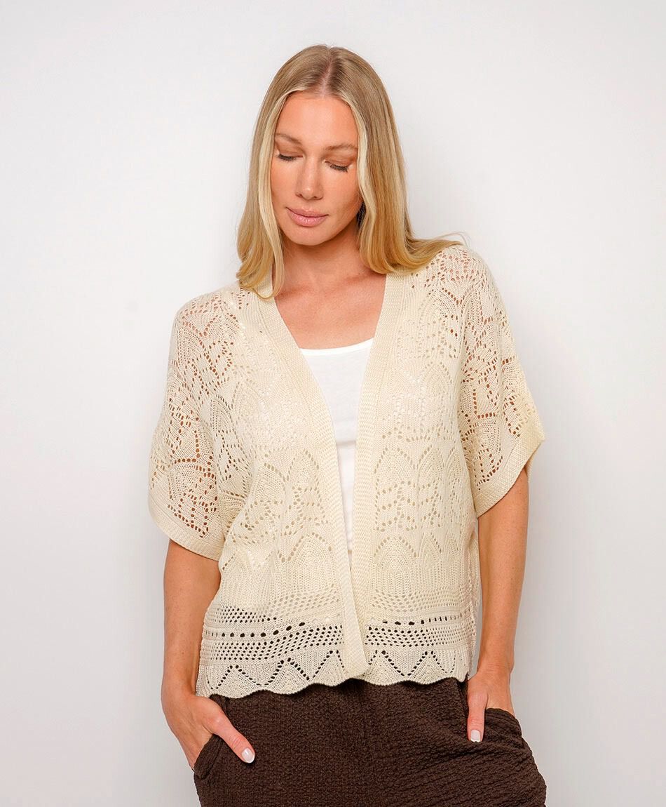Cardigan mujer calado abierto
