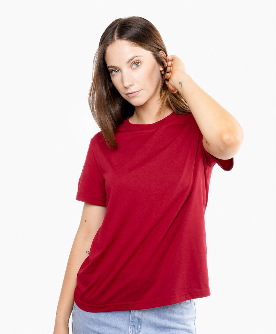 Remera mujer manga corta cl&aacute;sico rojo