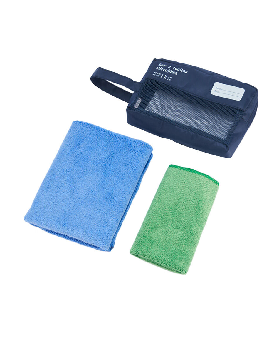 Set toalla escolar gimnasio azul