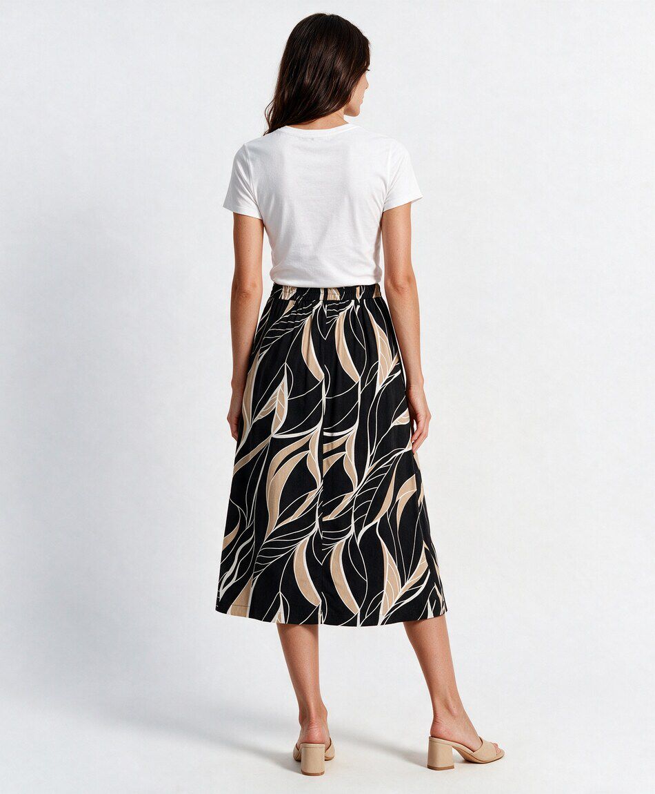 Falda mujer print bolsillos