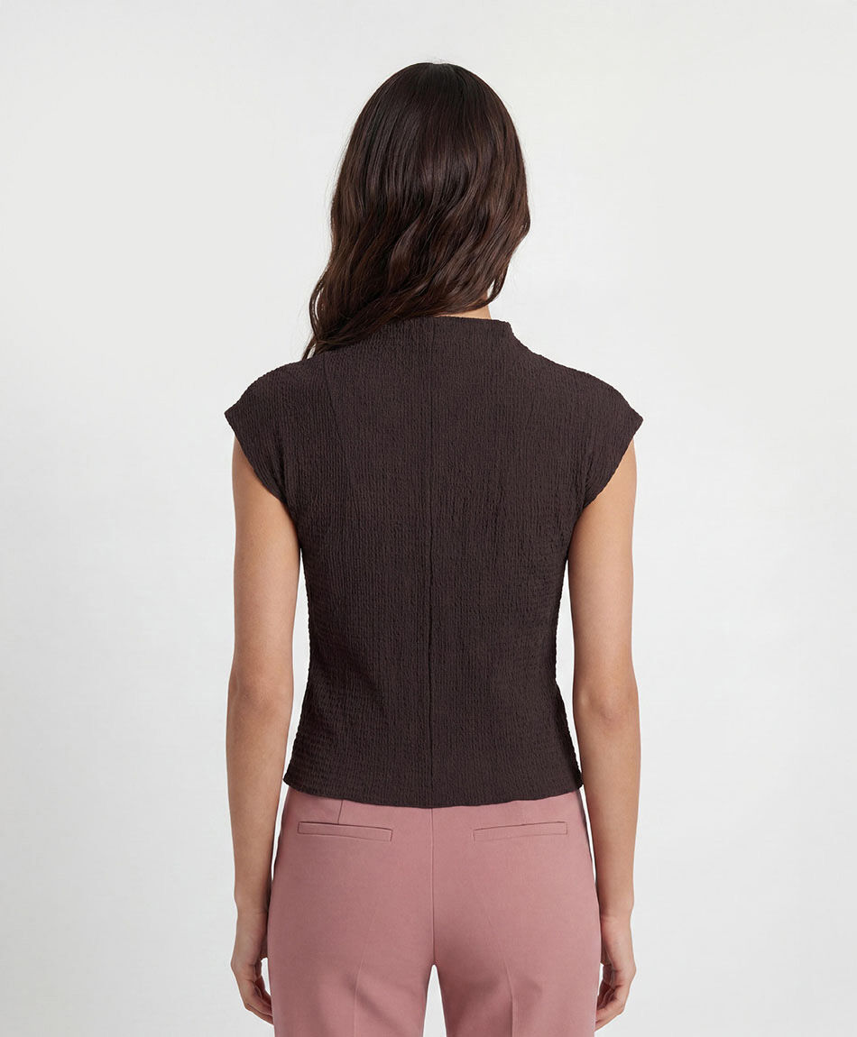 Remera mujer mini cuello textura