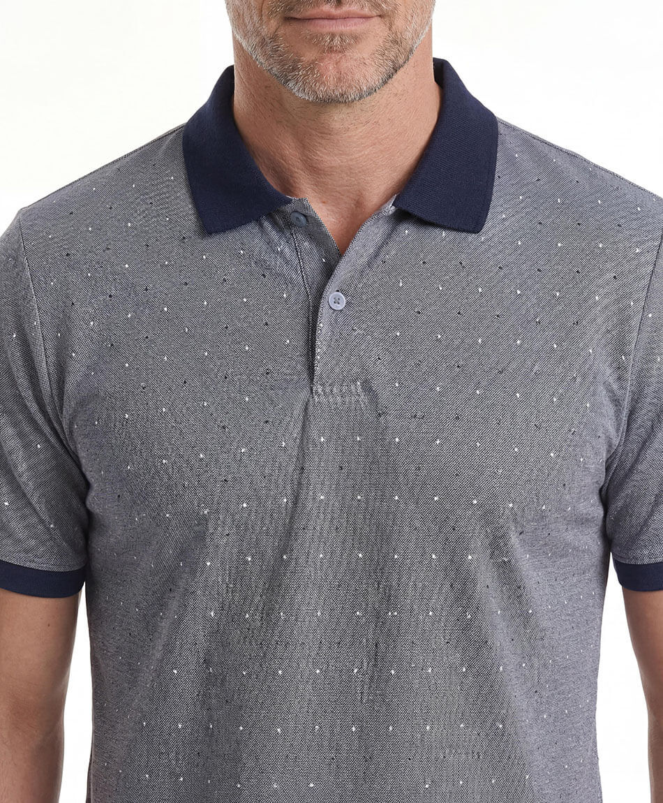 Remera hombre polo cuello azul