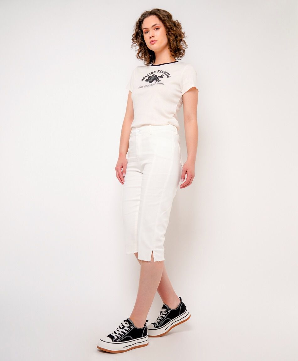 Pantal&oacute;n mujer blanco capri