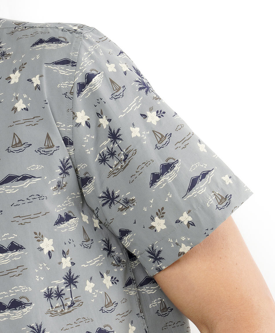 Camisa hombre casual estampado palmeras