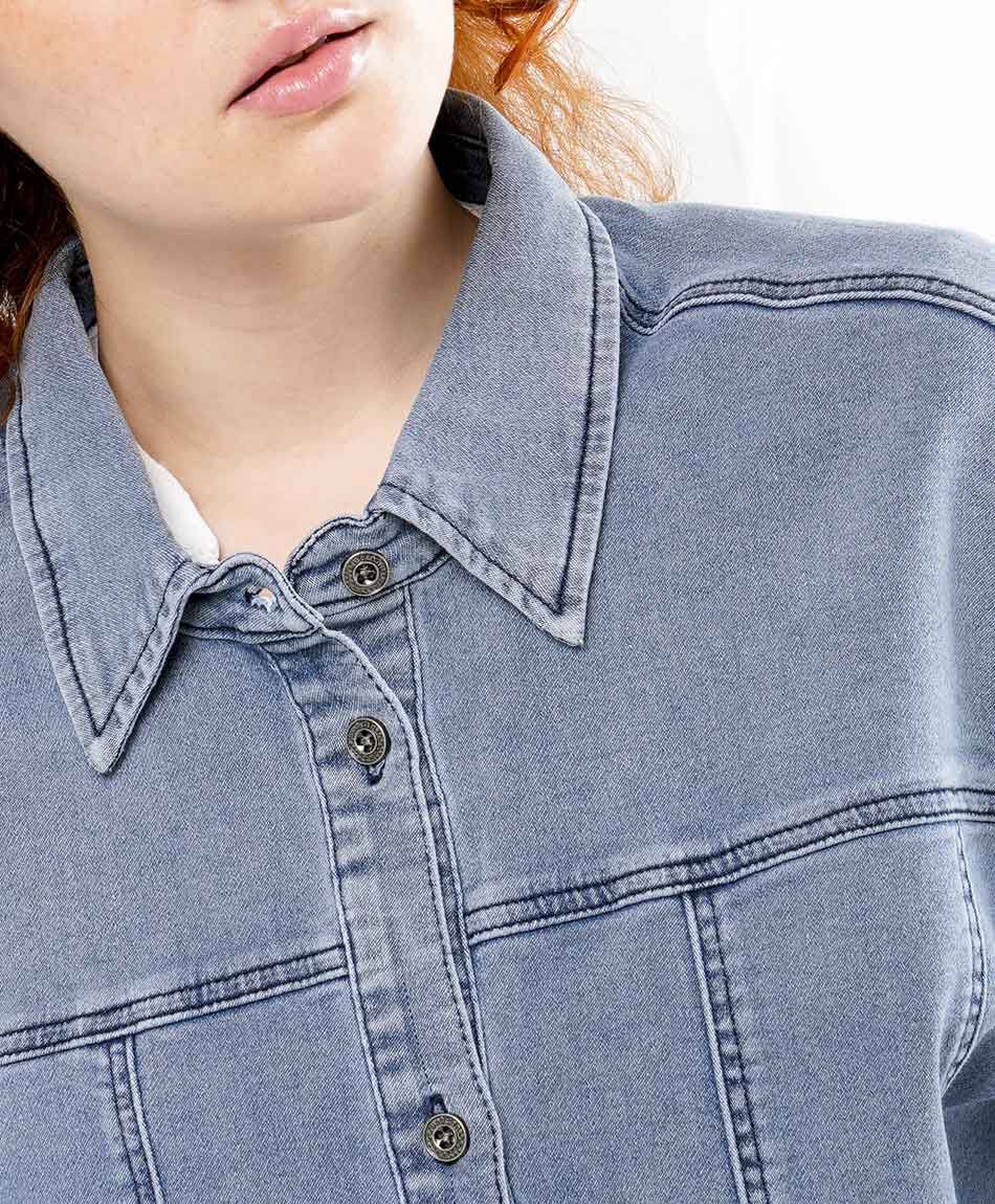 Campera mujer denim b&aacute;sica