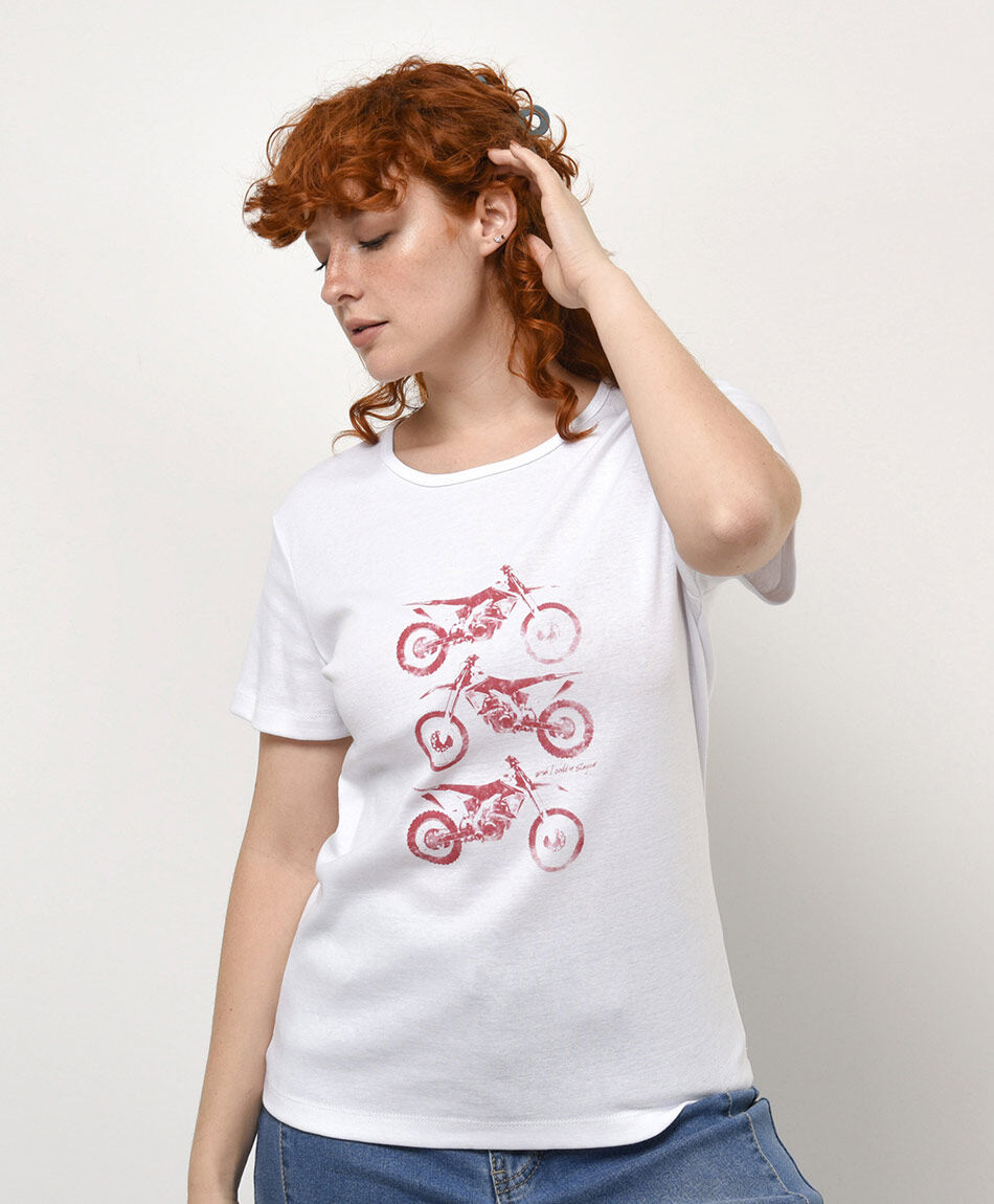 Remera mujer estampado motos
