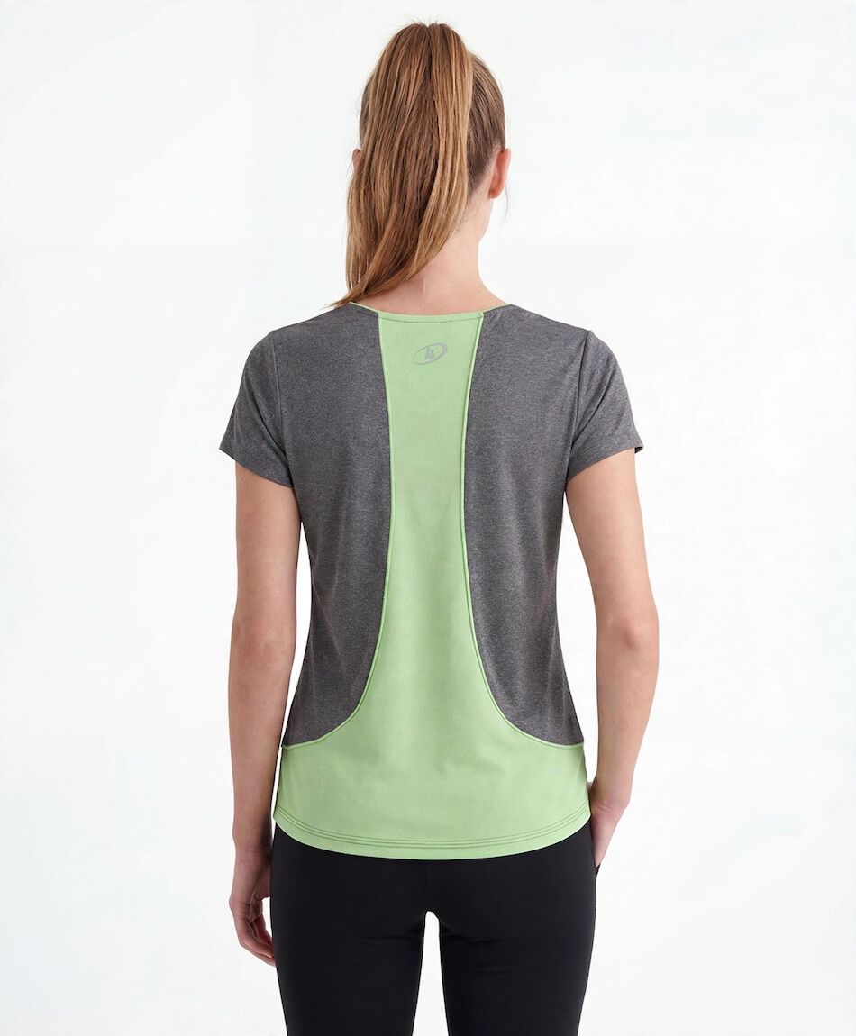 Remera deportiva mujer gris verde
