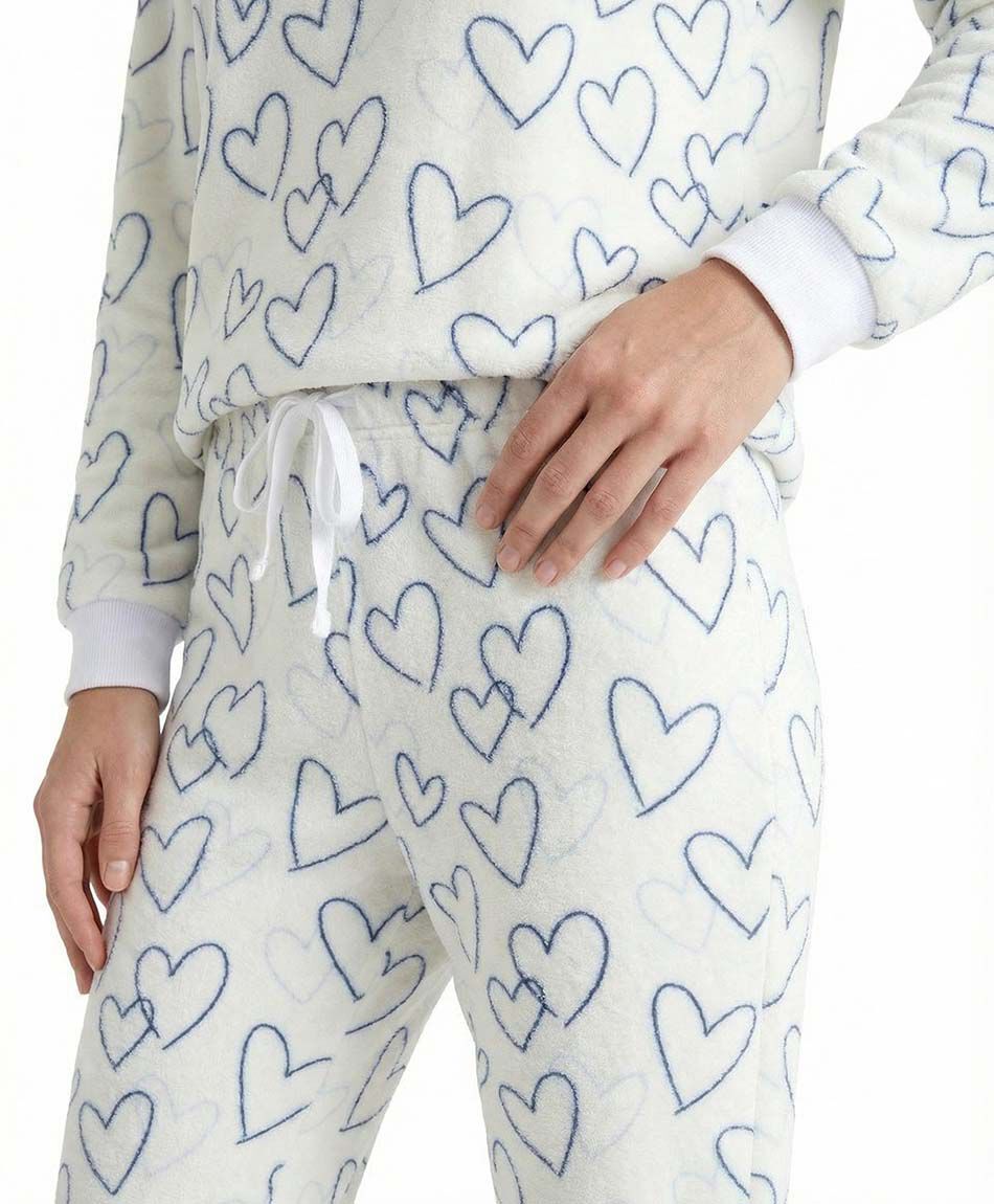 Pijama mujer coral corazones