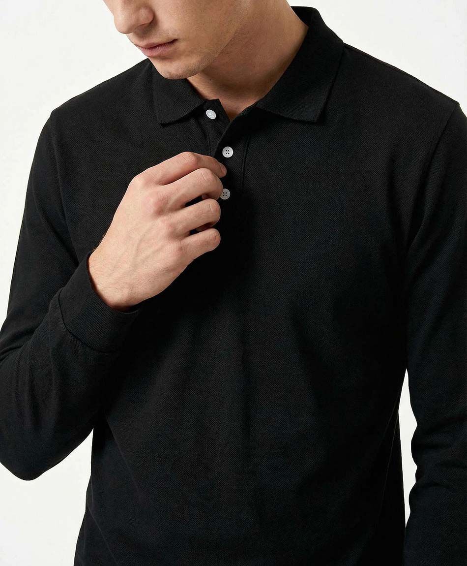 Remera hombre manga larga piqu&eacute;