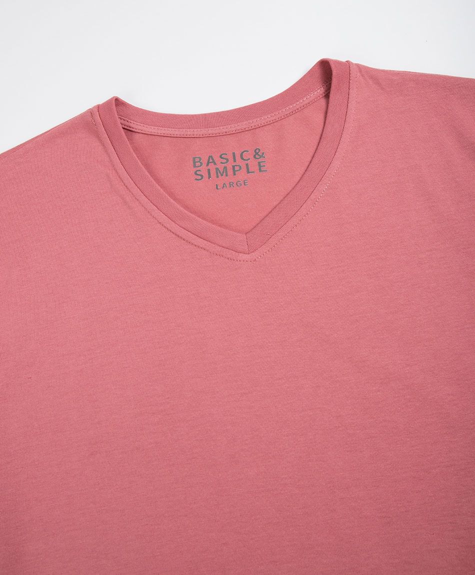 Remera hombre cuello en v lisa