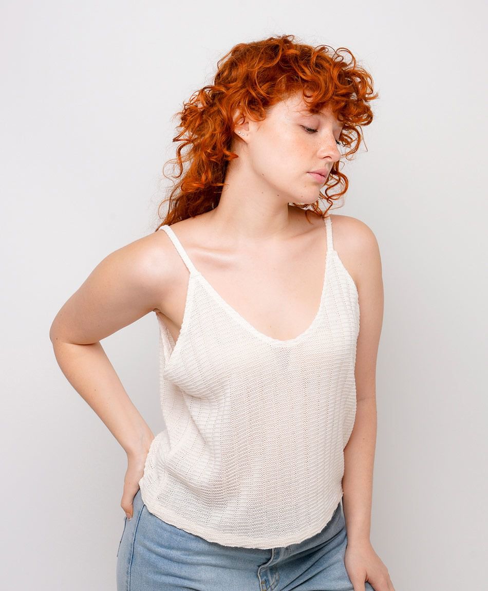 Tejido mujer top liso