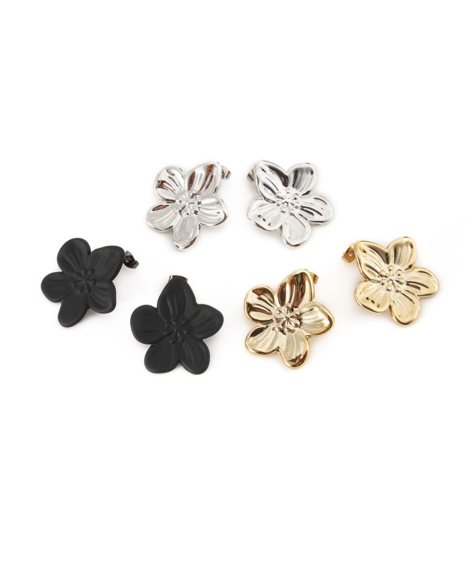 Set aros mujer flores mix