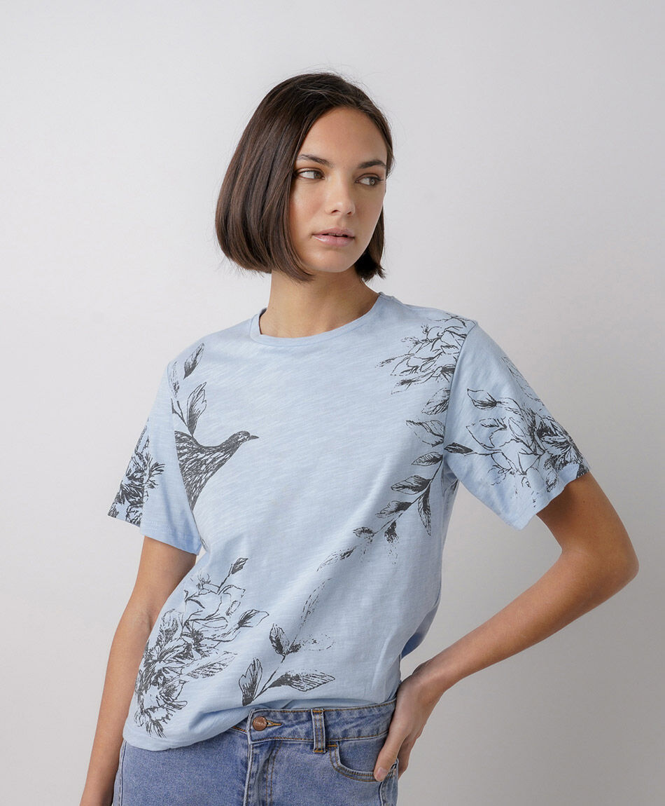 Remera mujer print p&aacute;jaro