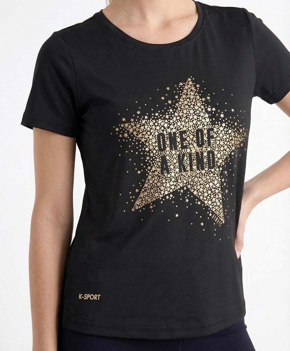 Remera deportiva mujer estrella dorada