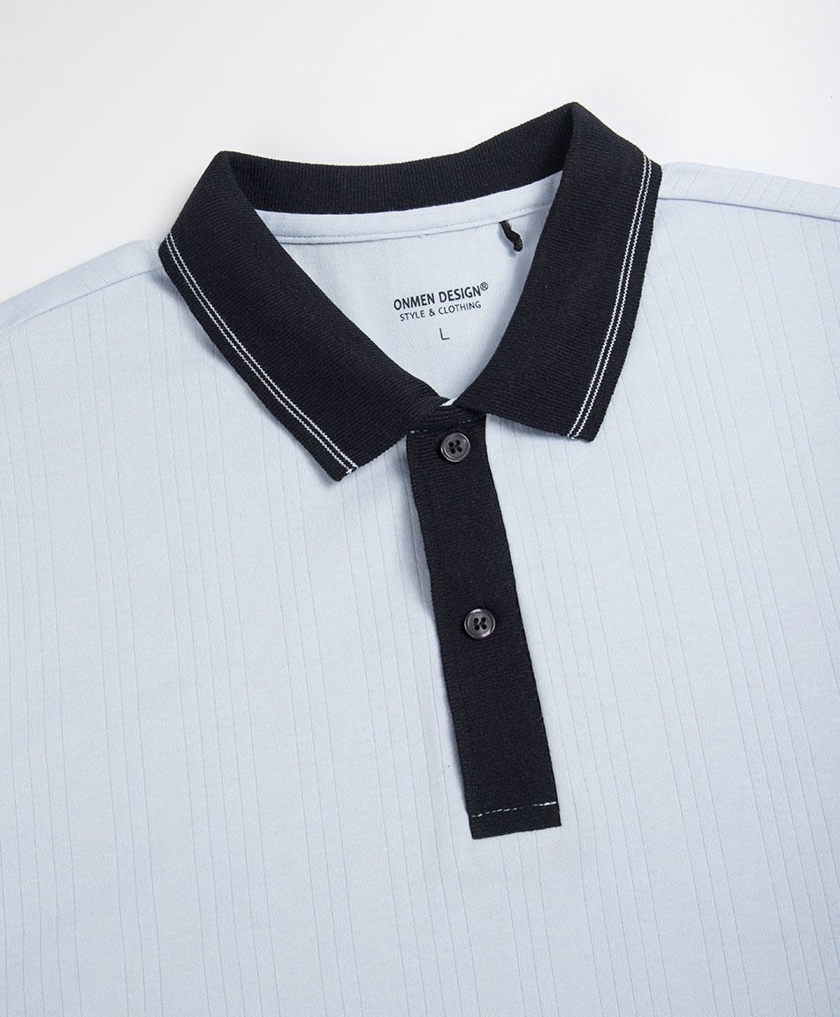 Remera hombre polo cuello azul