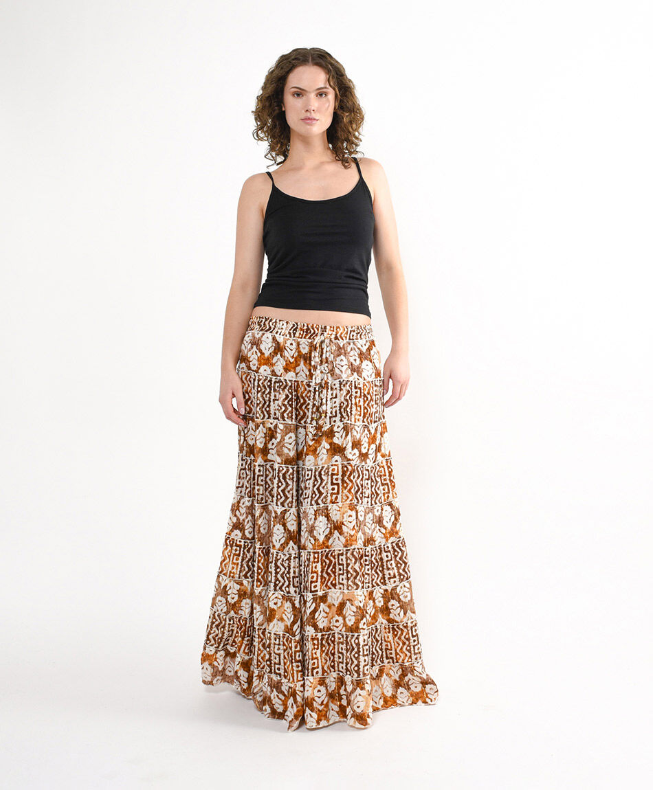 Pollera mujer naranjo verano