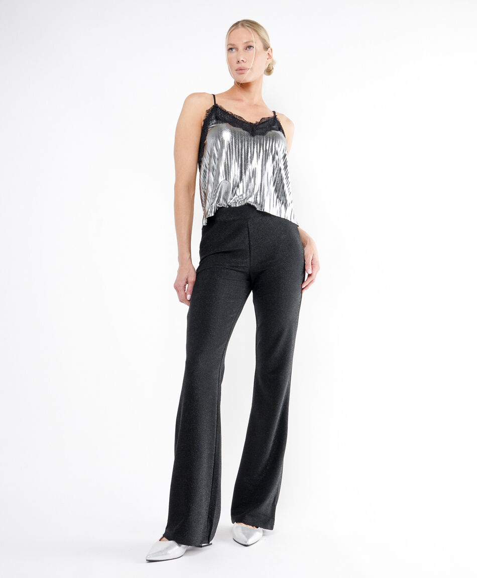 Pantal&oacute;n mujer brillo flare