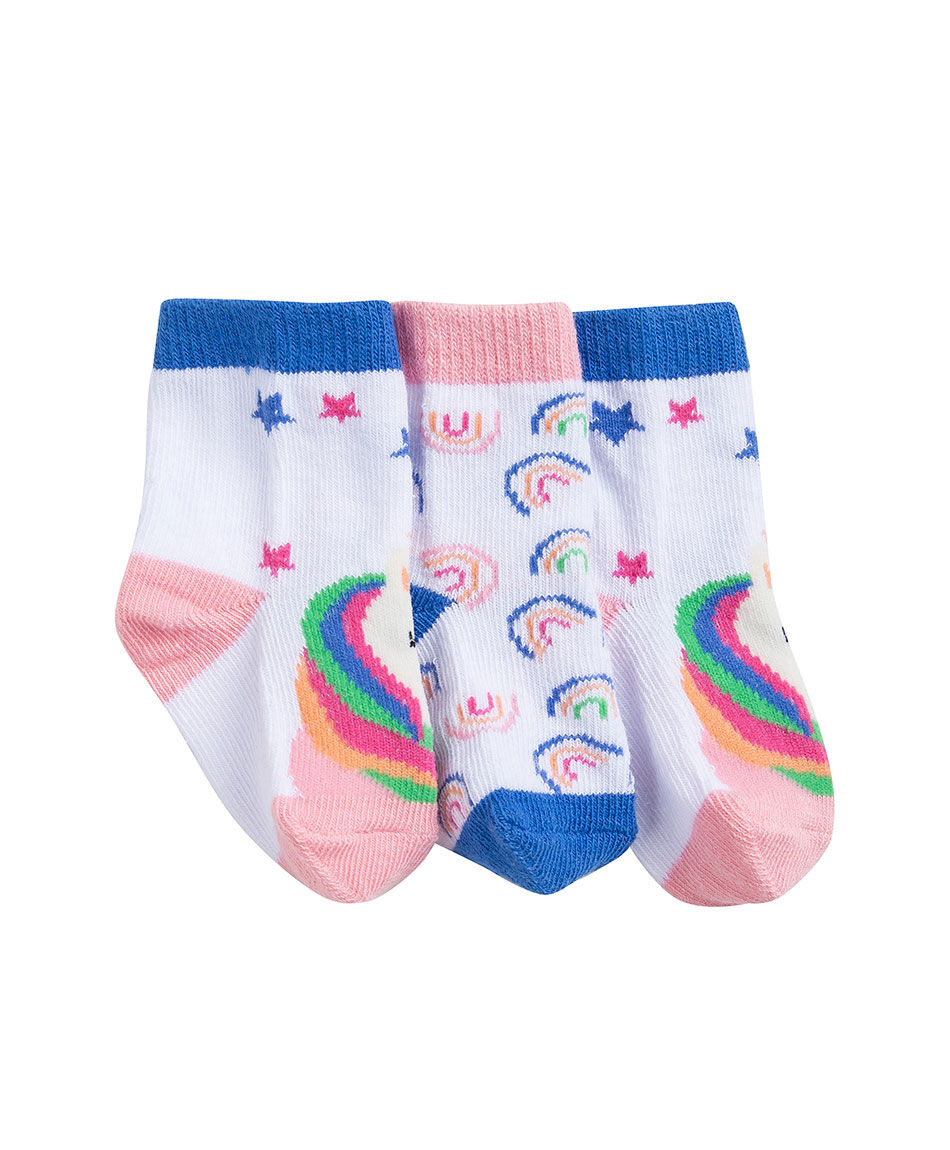Pack 3 medias beb&eacute; unicornio