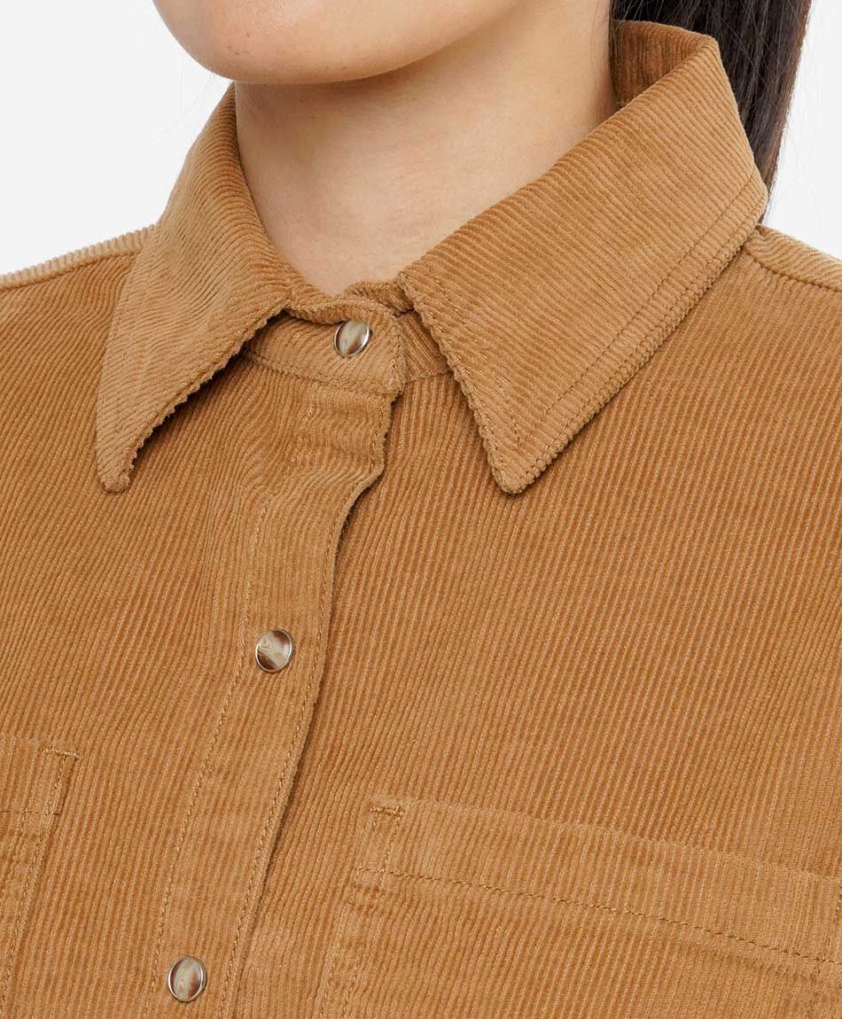 Campera mujer corderoy bolsillo