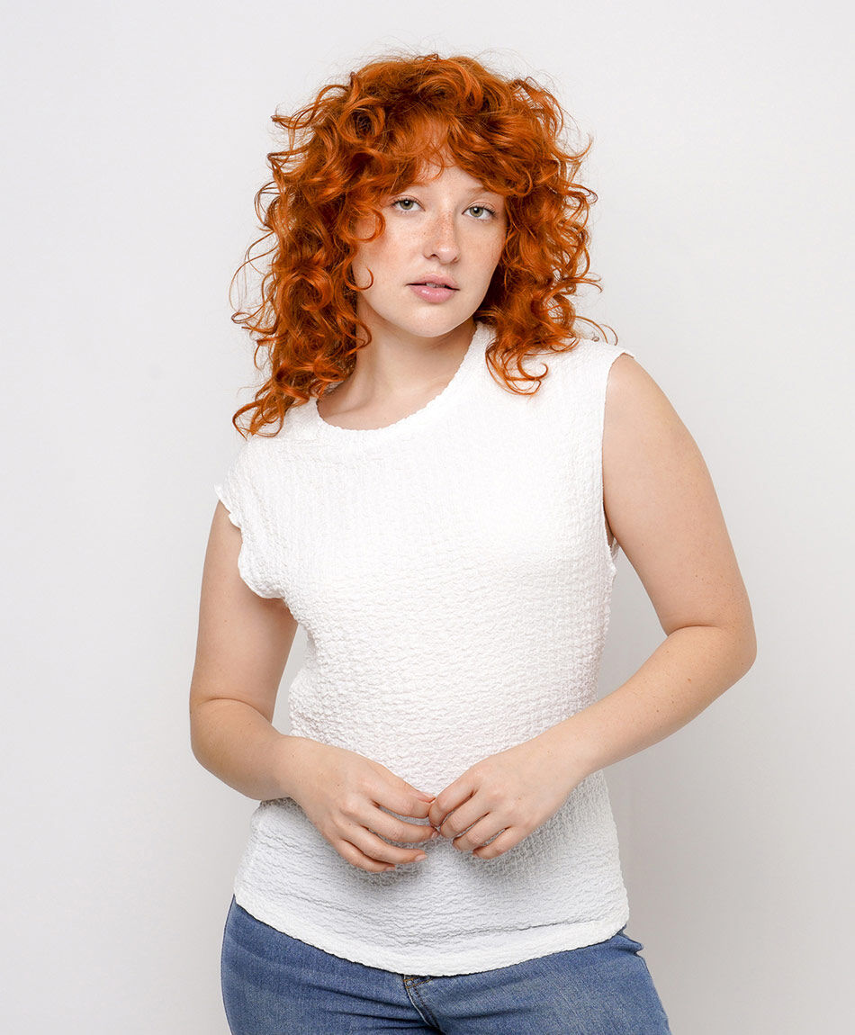 Remera mujer tejido texturizado