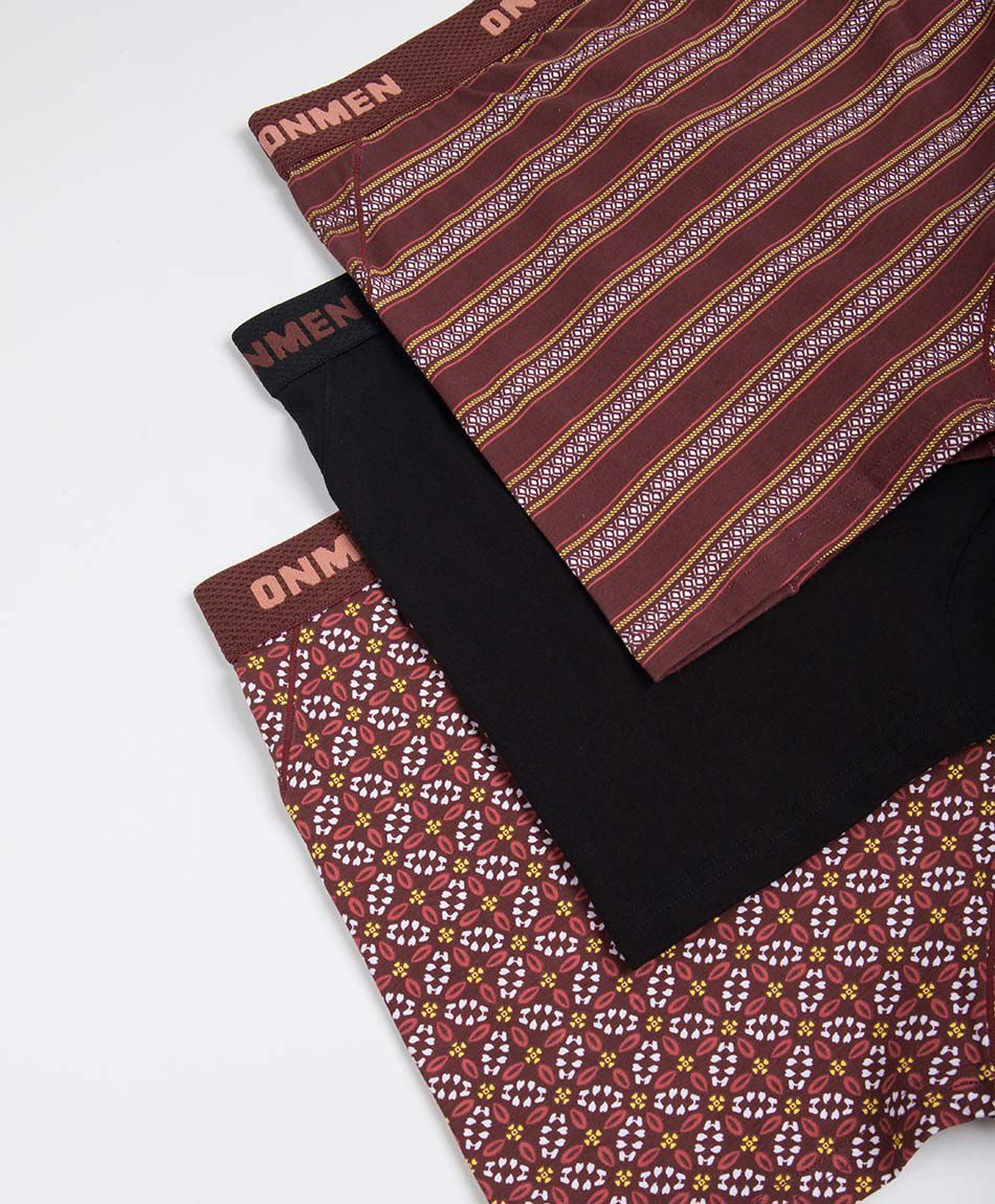 Pack 3 boxer hombre dise&ntilde;o rojo