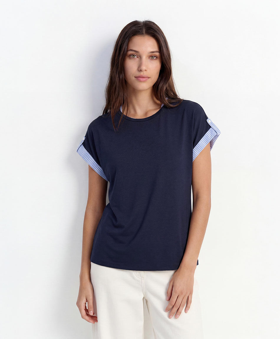 Remera mujer mix rayas