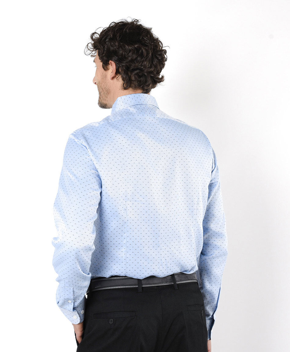 Camisa hombre puntos celeste