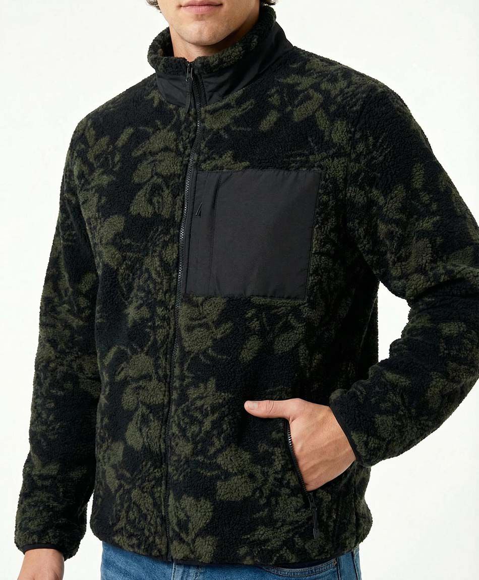 Campera hombre dise&ntilde;o sherpas verde